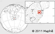 Blank Location Map of Manzini, within the entire country