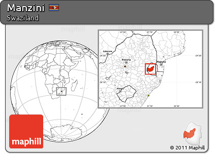Blank Location Map of Manzini