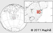 Blank Location Map of Manzini, highlighted country
