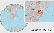 Gray Location Map of Manzini, highlighted country