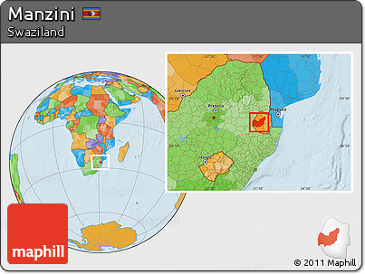 Political Location Map of Manzini