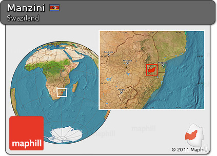 Satellite Location Map of Manzini