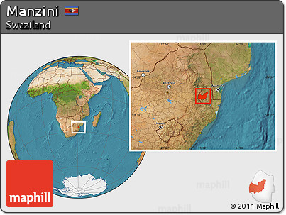 Satellite Location Map of Manzini