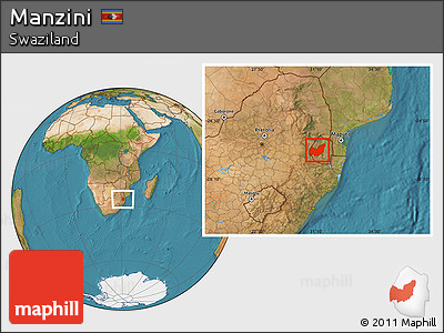 Satellite Location Map of Manzini
