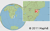 Savanna Style Location Map of Manzini, highlighted country