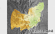 Physical Map of Manzini, darken, desaturated