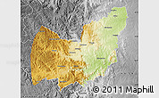 Physical Map of Manzini, desaturated