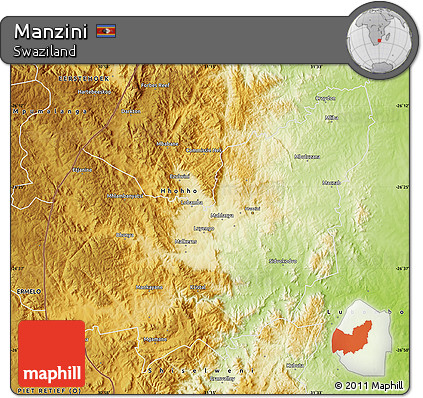 Physical Map of Manzini