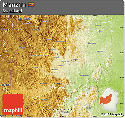 Physical Map of Manzini