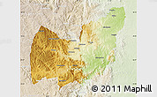 Physical Map of Manzini, lighten