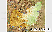 Physical Map of Manzini, satellite outside