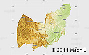 Physical Map of Manzini, single color outside