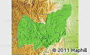 Political Map of Manzini, physical outside