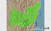 Political Map of Manzini, semi-desaturated