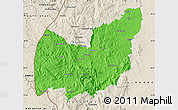 Political Map of Manzini, shaded relief outside