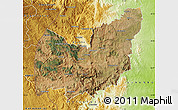 Satellite Map of Manzini, physical outside