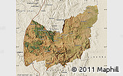 Satellite Map of Manzini, shaded relief outside