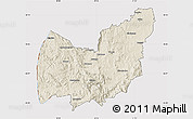 Shaded Relief Map of Manzini, cropped outside