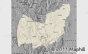 Shaded Relief Map of Manzini, darken, desaturated