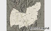 Shaded Relief Map of Manzini, darken