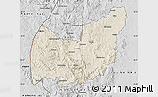 Shaded Relief Map of Manzini, desaturated
