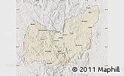 Shaded Relief Map of Manzini, lighten, semi-desaturated