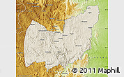 Shaded Relief Map of Manzini, physical outside