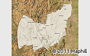 Shaded Relief Map of Manzini, satellite outside