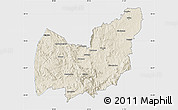 Shaded Relief Map of Manzini, single color outside