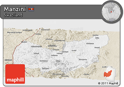 Classic Style Panoramic Map of Manzini