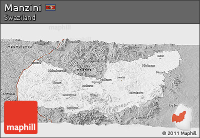 Gray Panoramic Map of Manzini
