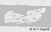 Gray Panoramic Map of Manzini, single color outside