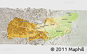Physical Panoramic Map of Manzini, lighten, semi-desaturated