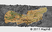Satellite Panoramic Map of Manzini, darken, desaturated