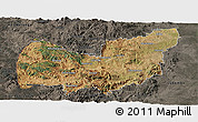 Satellite Panoramic Map of Manzini, darken, semi-desaturated