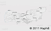 Silver Style Panoramic Map of Manzini, single color outside
