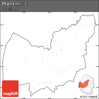 Blank Simple Map of Manzini, cropped outside, no labels