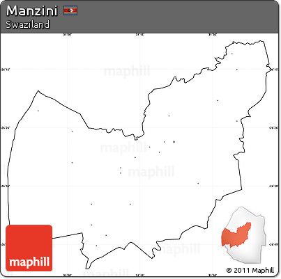 Blank Simple Map of Manzini, cropped outside, no labels