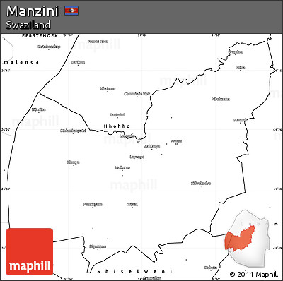 Blank Simple Map of Manzini