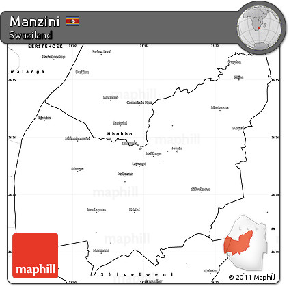 Blank Simple Map of Manzini
