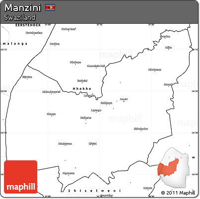 Blank Simple Map of Manzini