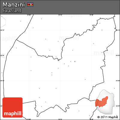 Blank Simple Map of Manzini, no labels