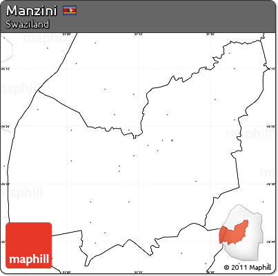 Blank Simple Map of Manzini, no labels