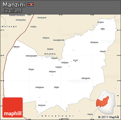Classic Style Simple Map of Manzini