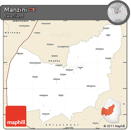 Classic Style Simple Map of Manzini
