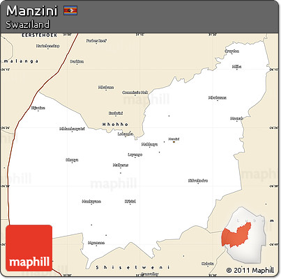 Classic Style Simple Map of Manzini