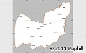 Gray Simple Map of Manzini, cropped outside