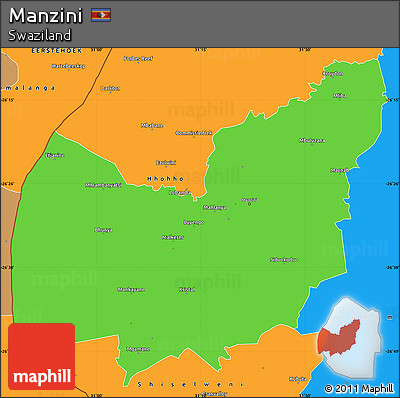 Political Simple Map of Manzini