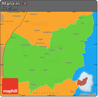 Political Simple Map of Manzini