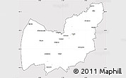 Silver Style Simple Map of Manzini, cropped outside
